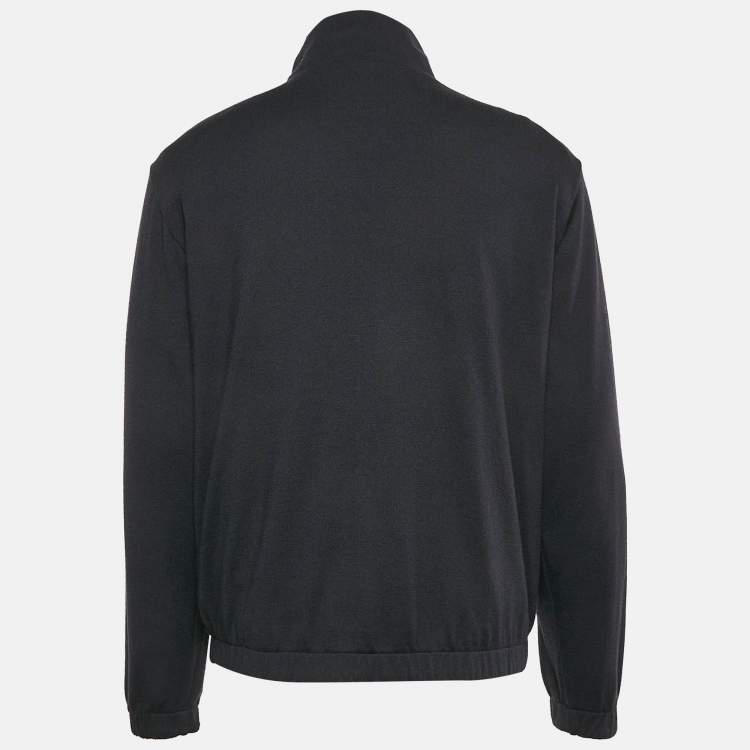 Pre Owned Loro Piana Navy Blue Synthetic and Cashmere Reversible Windmate Bomber Jacket XL