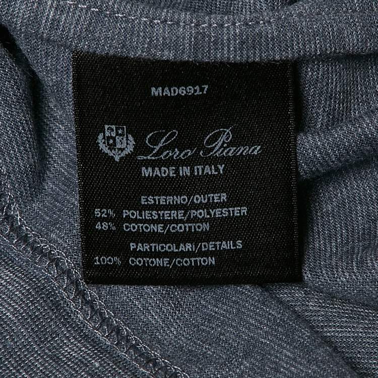 Pre Owned Loro Piana Blue Cotton Blend Polo T-Shirt M