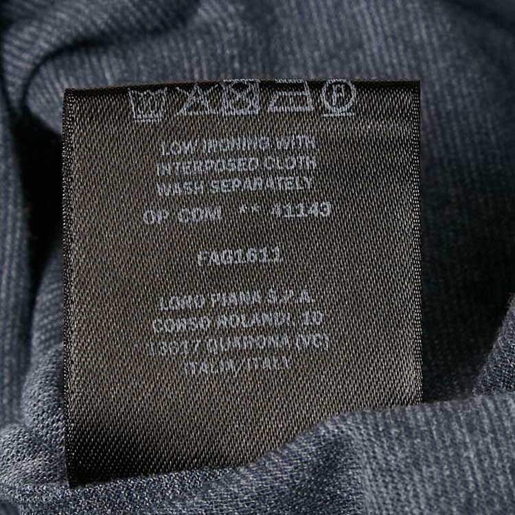 Pre Owned Loro Piana Blue Cotton Blend Polo T-Shirt M