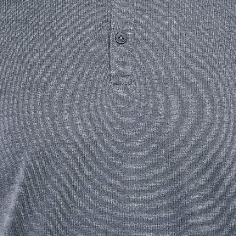Pre Owned Loro Piana Blue Cotton Blend Polo T-Shirt M