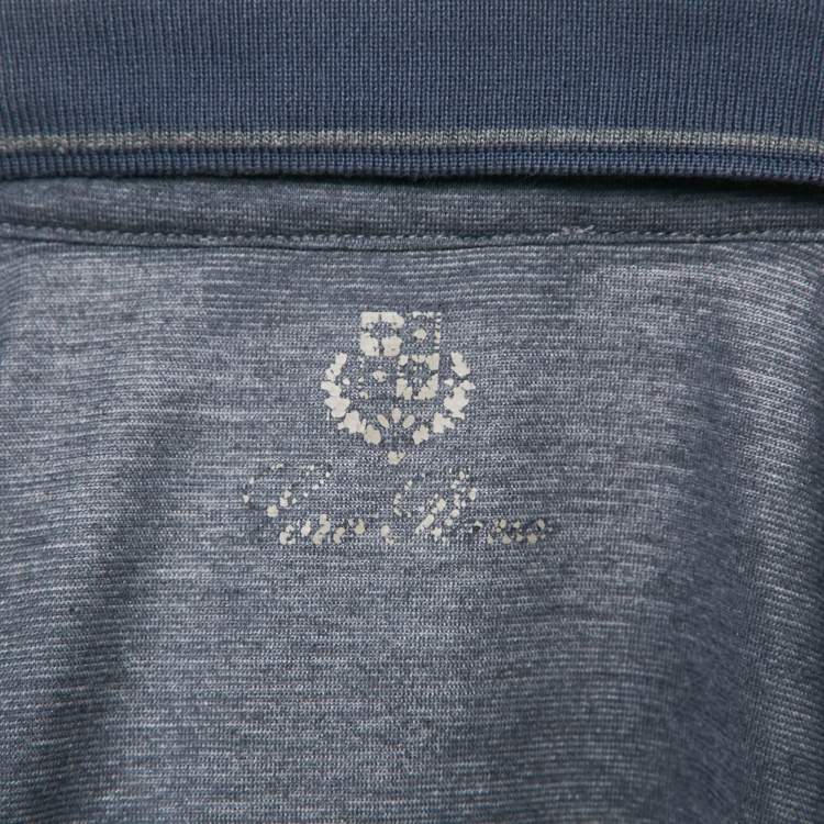 Pre Owned Loro Piana Blue Cotton Blend Polo T-Shirt M