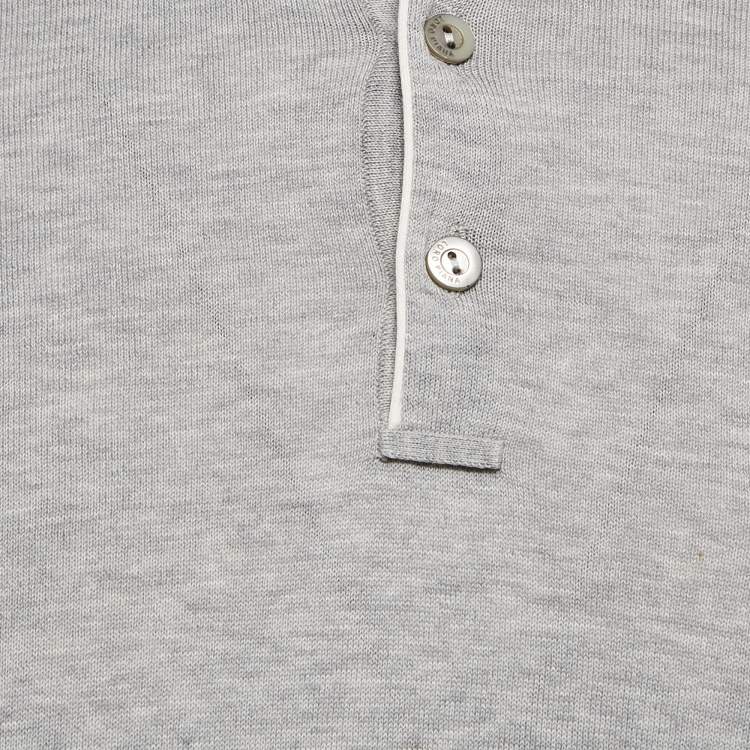 Pre Owned Loro Piana Grey Cotton Polo T-Shirt M
