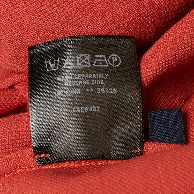 Pre Owned Loro Piana Orange Pique Cotton Polo T-Shirt M