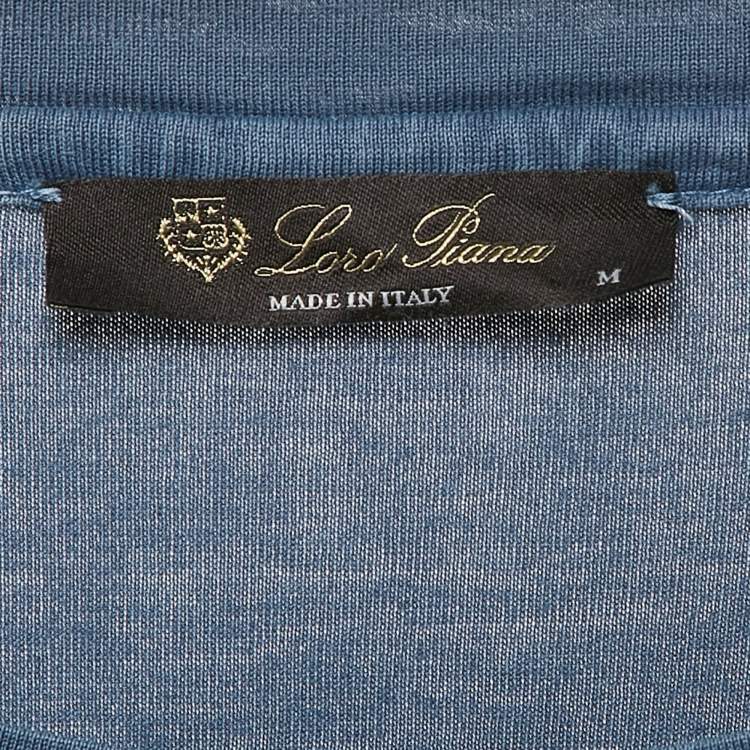 Pre Owned Loro Piana Blue Cotton Crew Neck T-Shirt M