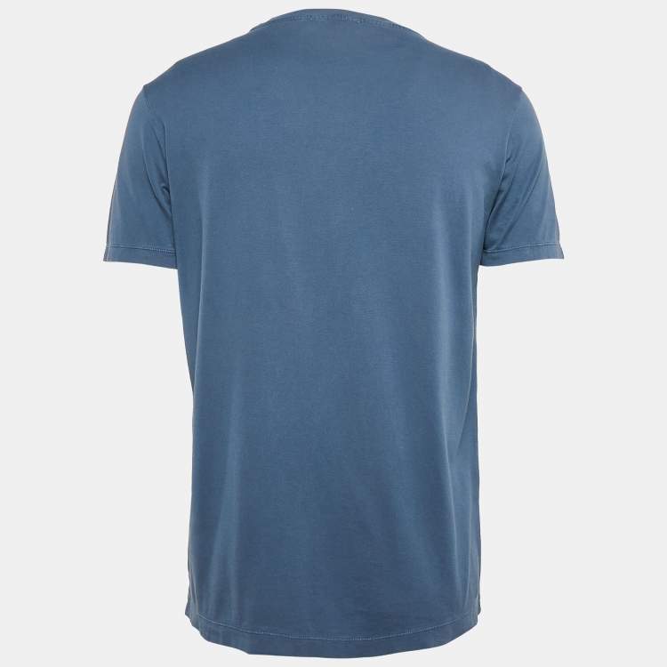 Pre Owned Loro Piana Blue Cotton Crew Neck T-Shirt M
