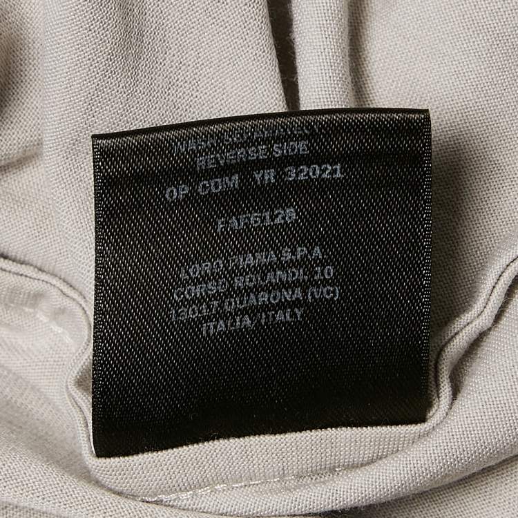 Pre Owned Loro Piana Grey Cotton Blend Crew Neck T-Shirt M