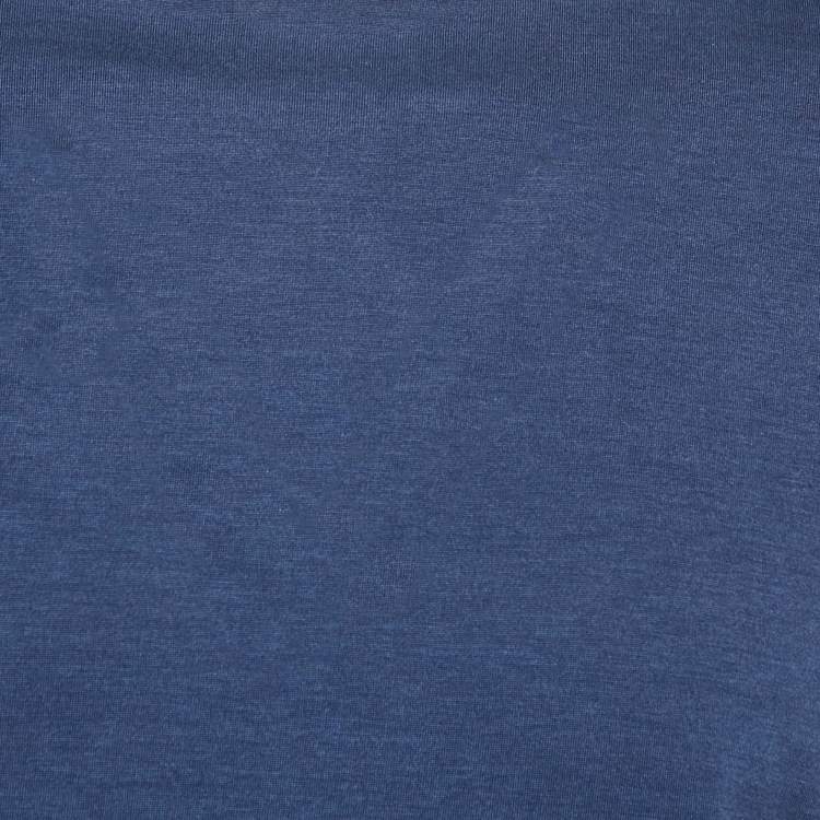 Pre Owned Loro Piana Navy Blue Silk Blend Crew Neck T-Shirt M