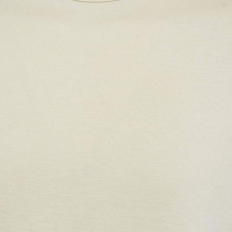 Pre Owned Loro Piana Beige Silk Blend Crew Neck T-Shirt S