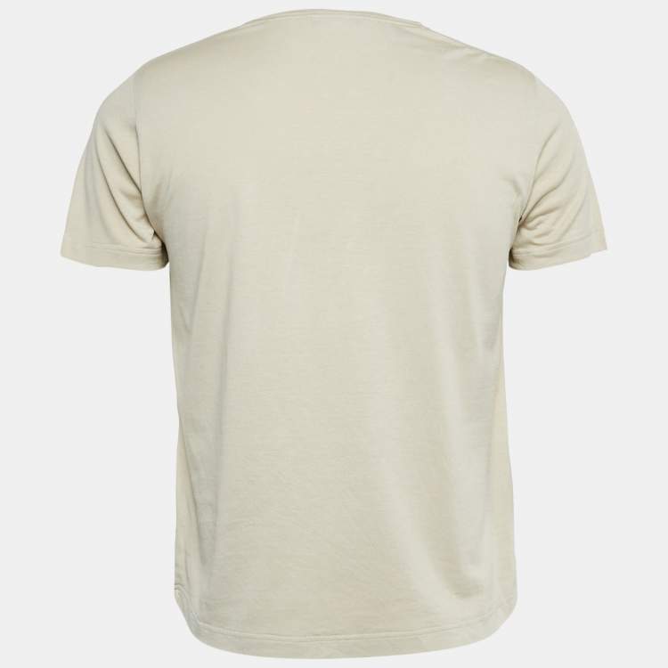 Pre Owned Loro Piana Beige Silk Blend Crew Neck T-Shirt S