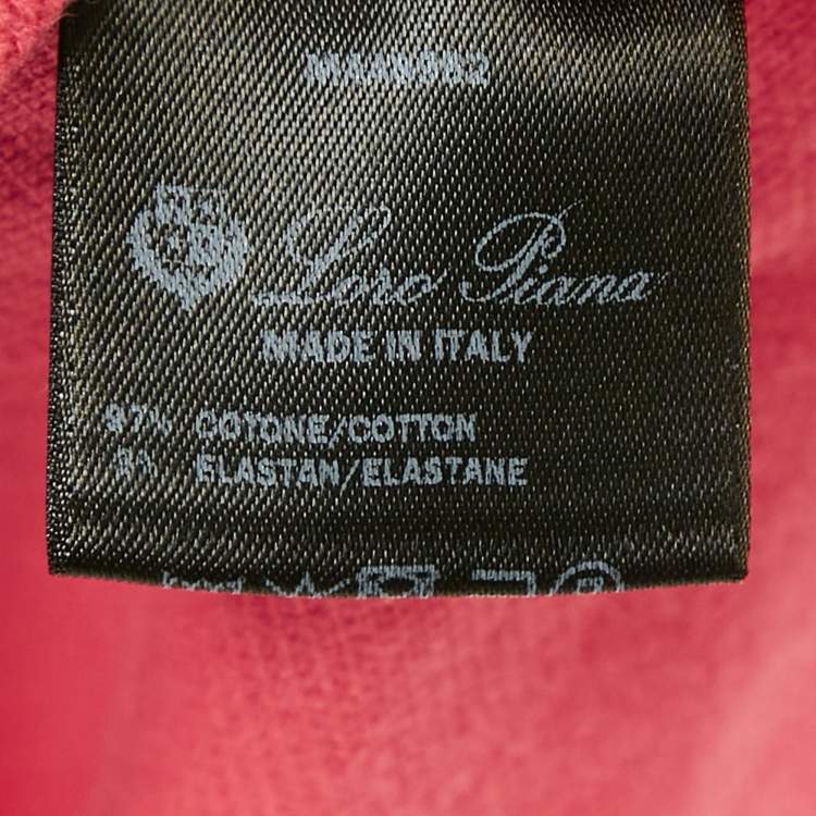 Pre Owned Loro Piana Orange Cotton Pique Polo T-Shirt M