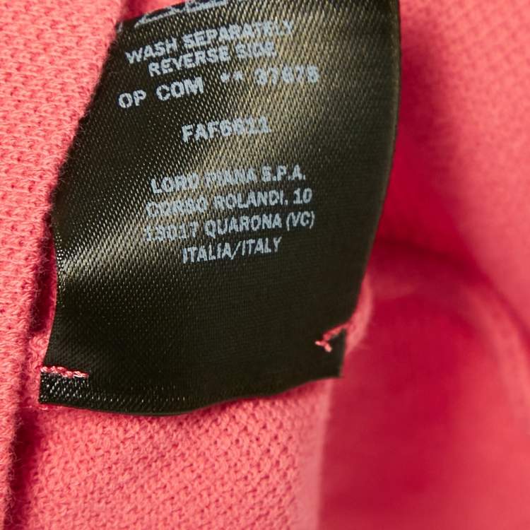 Pre Owned Loro Piana Orange Cotton Pique Polo T-Shirt M