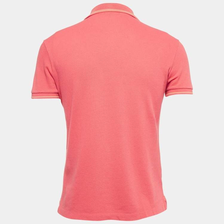 Pre Owned Loro Piana Orange Cotton Pique Polo T-Shirt M