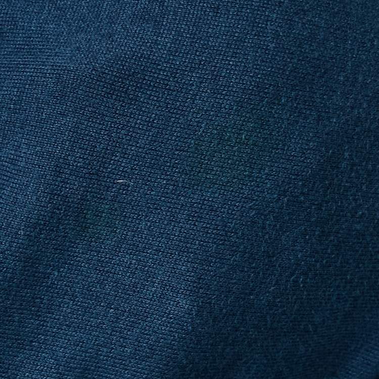 Pre Owned Loro Piana Blue Cashmere and Cotton Knit Hooded Leasure Bomber Jacket M