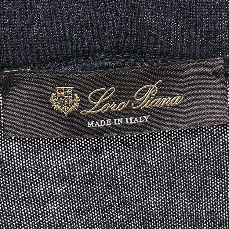Pre Owned Loro Piana Blue Cashmere and Silk Knit Bomber Jacket M