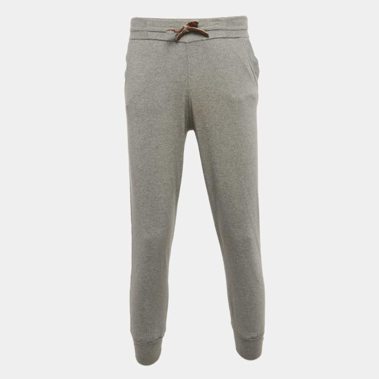 Pre Owned Loro Piana Grey Cashmere Sweatpants M