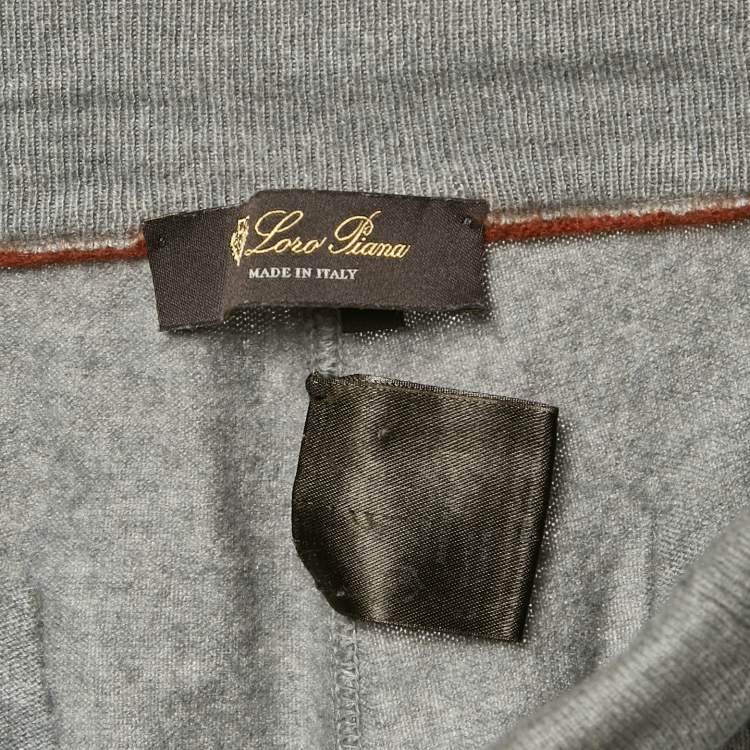 Pre Owned Loro Piana Grey Cashmere Sweatpants M