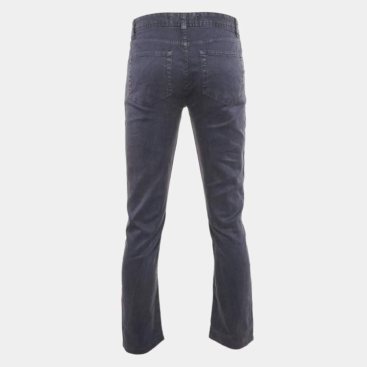 Pre Owned Loro Piana Blue Linen Blend Buttoned Pants S