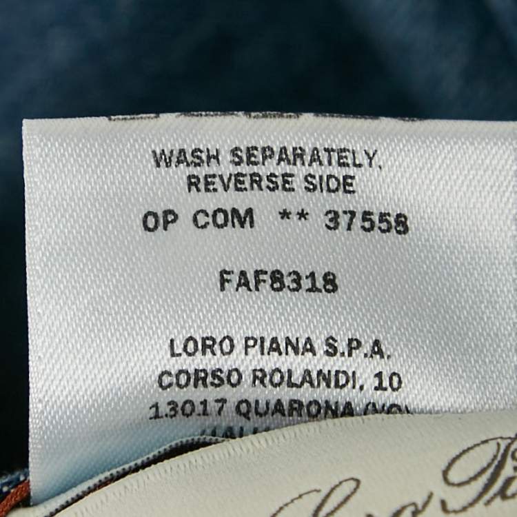 مملوكة مسبقًا Loro Piana Blue Denim Skinny Pants M Waist 33"