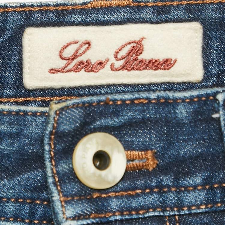 مملوكة مسبقًا Loro Piana Blue Denim Skinny Pants M Waist 33"