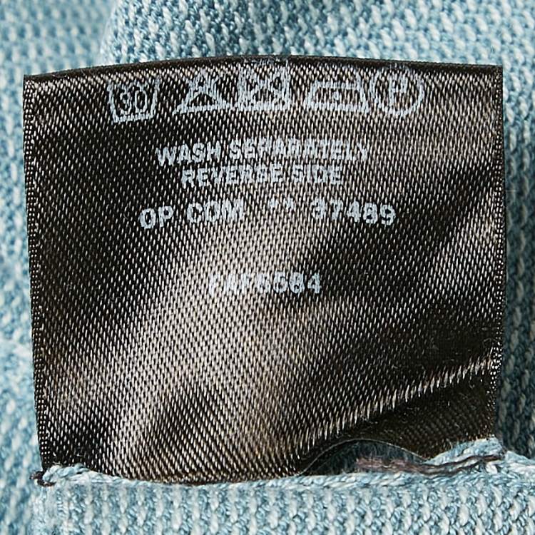 Pre Owned Loro Piana Blue Silk Full Sleeve Polo T-Shirt L