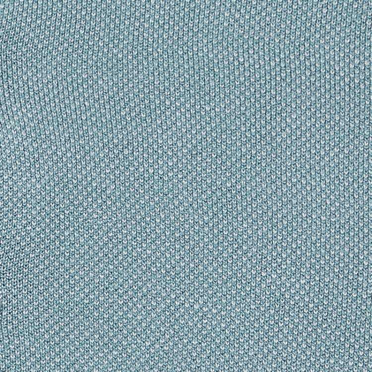 Pre Owned Loro Piana Blue Silk Full Sleeve Polo T-Shirt L