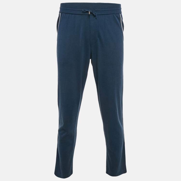 Pre Owned Loro Piana Blue Cashmere Blend Leasure Trousers M