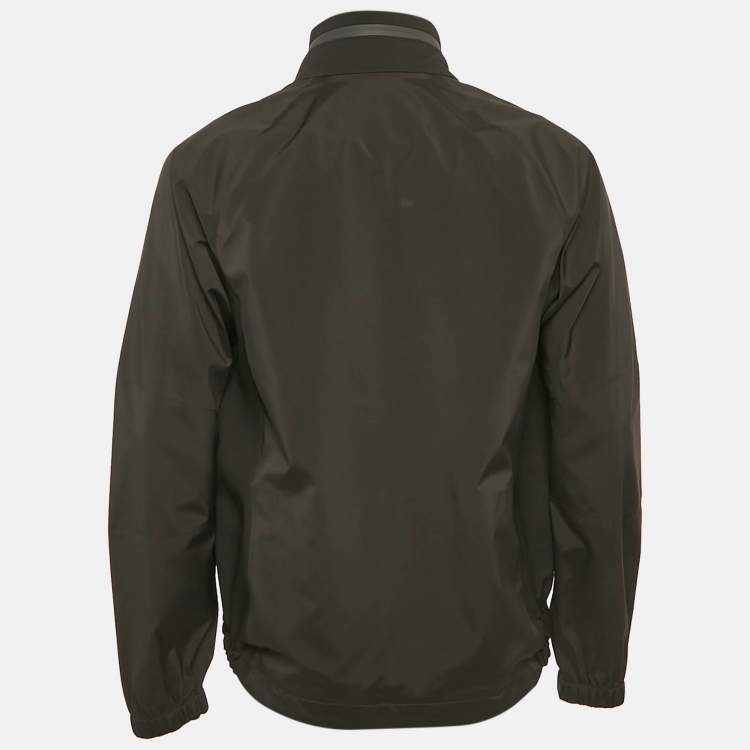 Pre Owned Loro Piana Grey Nylon Zip-Up Bomber Jacket L