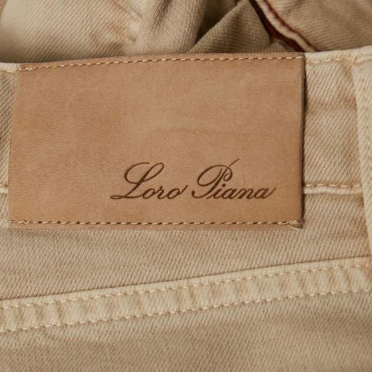 Pre Owned Loro Piana Light Beige Denim Jeans M Waist 31"