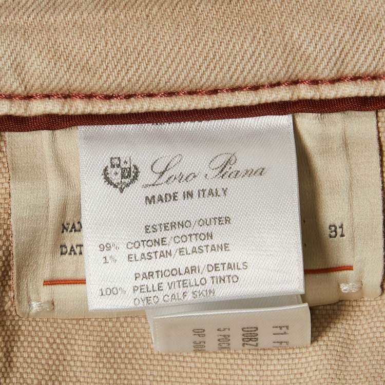 Pre Owned Loro Piana Light Beige Denim Jeans M Waist 31"