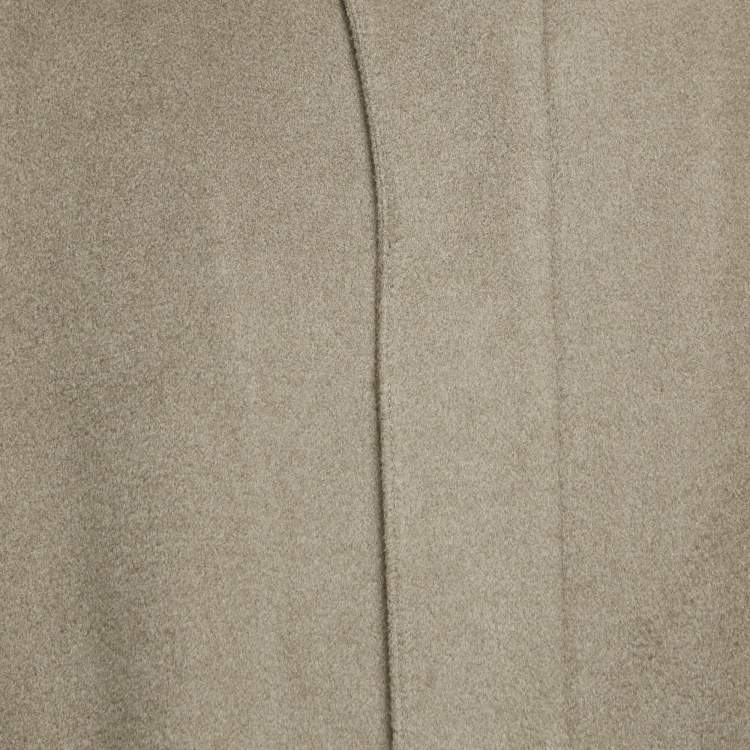 Pre Owned Loro Piana Khaki Brown Wool Single Breasted Long Overcoat XL