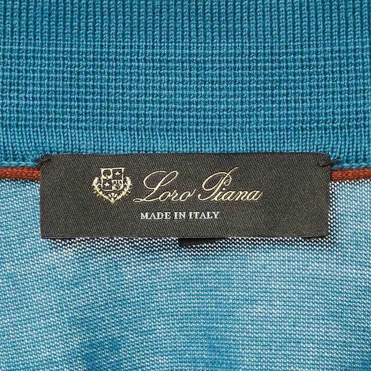 Pre Owned Loro Piana Blue Cotton Full Sleeve Polo T-Shirt M