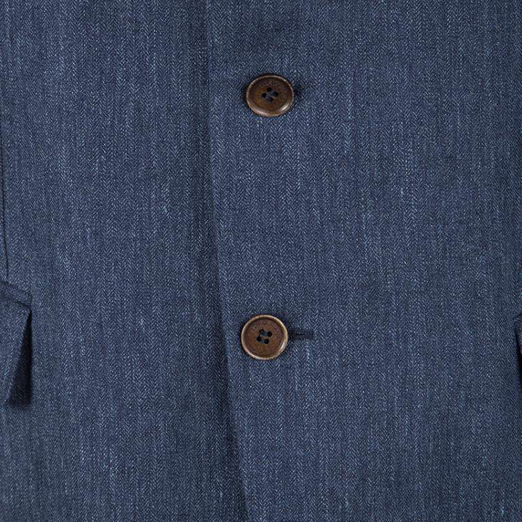 Pre Owned Loro Piana Blue Linen Tailored Blazer L
