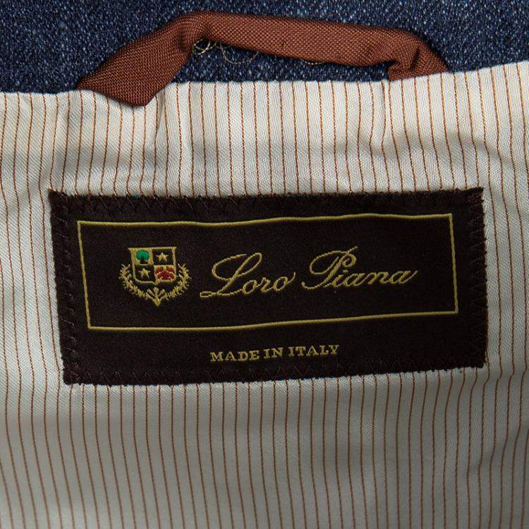 Pre Owned Loro Piana Blue Linen Tailored Blazer L