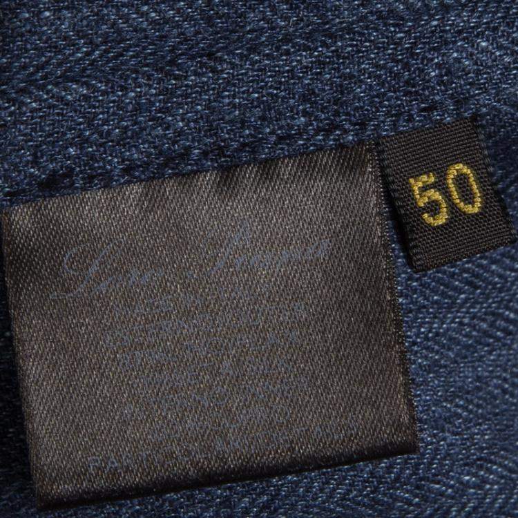 Pre Owned Loro Piana Blue Linen Tailored Blazer L
