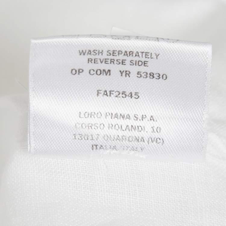 Pre Owned Loro Piana White Linen Long Sleeve Shirt XL
