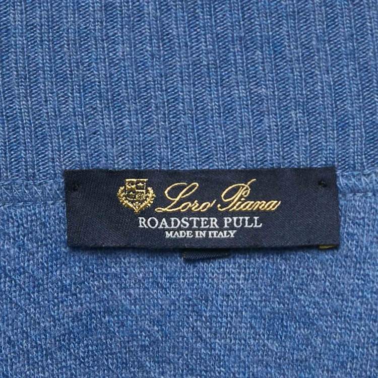 Pre Owned Loro Piana Blue Cashmere Roadster Mezzocollo Sweater XXXL