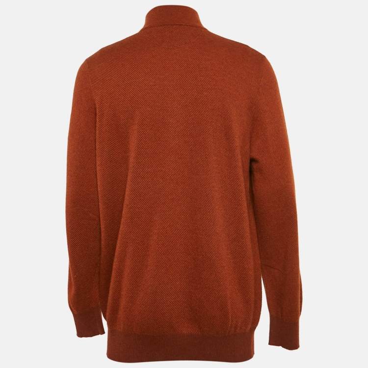 Pre Owned Loro Piana Brown Cashmere Roadster Mezzocollo Sweater XXXL