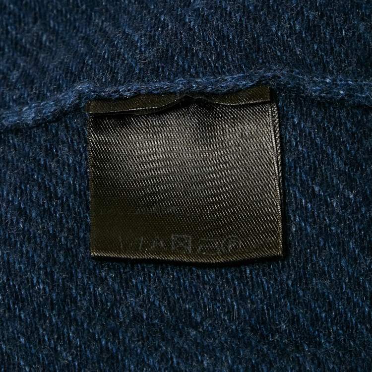 Pre Owned Loro Piana Navy Blue Cashmere Roadster Mezzocollo Sweater XXXL