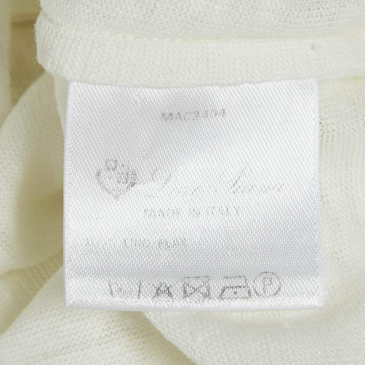 Pre Owned Loro Piana White Linen Jersey Polo T-Shirt L