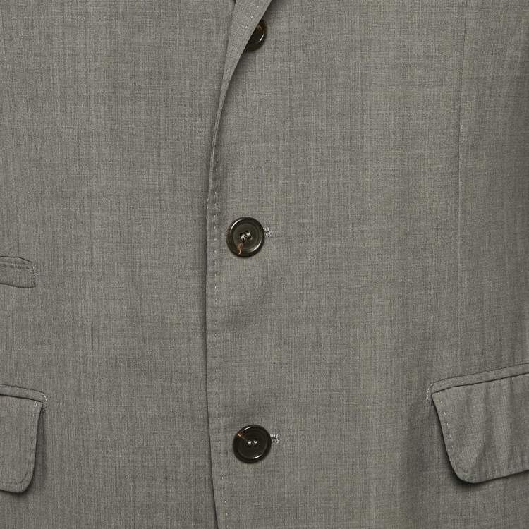 Pre Owned Loro Piana Grey Wool Single Breasted Blazer L
