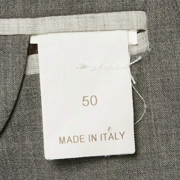 Pre Owned Loro Piana Grey Wool Single Breasted Blazer L