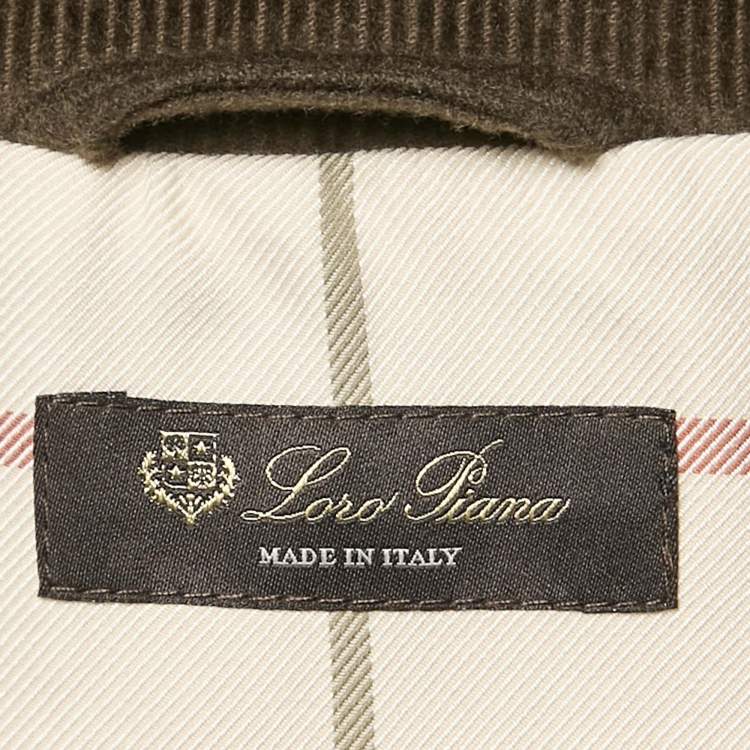 Pre Owned Loro Piana Khaki Brown Cashmere Quilted Storm System Jacket XS