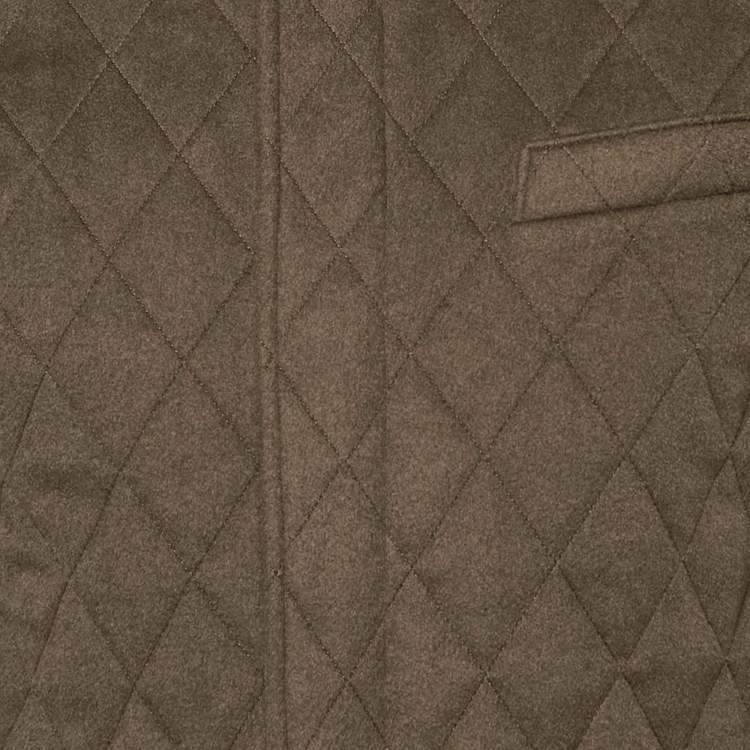 Pre Owned Loro Piana Khaki Brown Cashmere Quilted Storm System Jacket XS