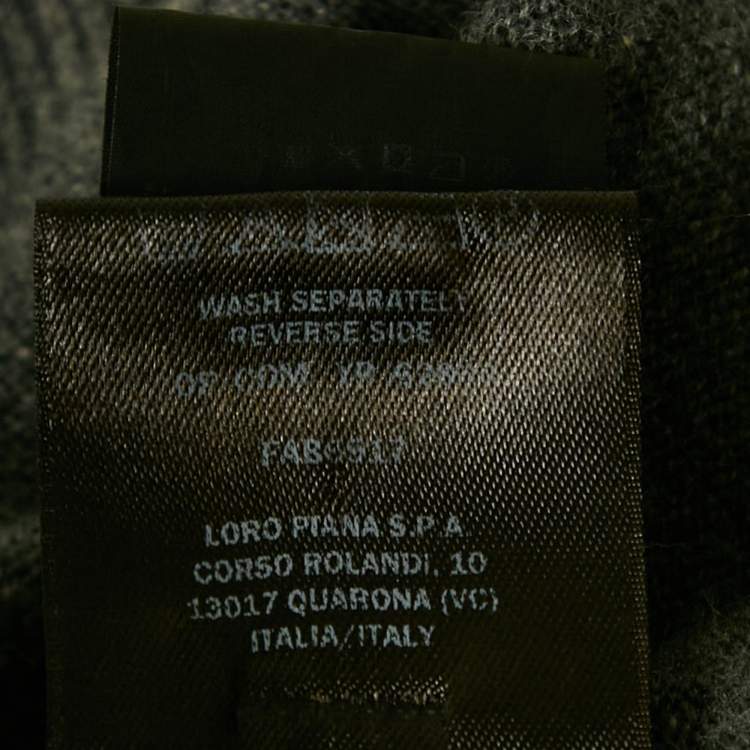 Pre Owned Loro Piana Grey Cashmere V-Neck Sweater XL 