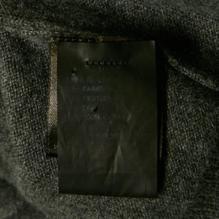 Pre Owned Loro Piana Grey Cashmere V-Neck Sweater XL 
