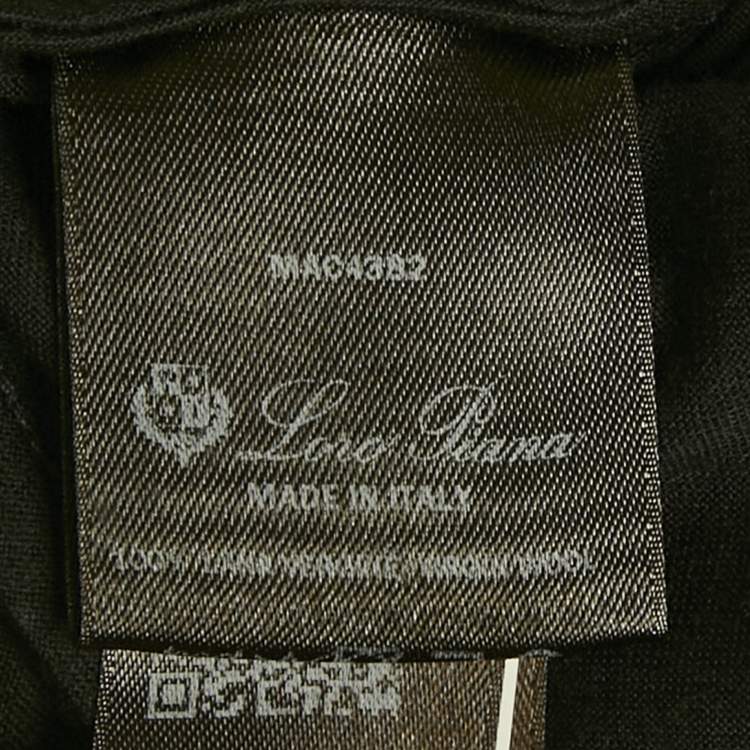 Pre Owned Loro Piana The Gift of Kings Black Wool Polo T-Shirt L