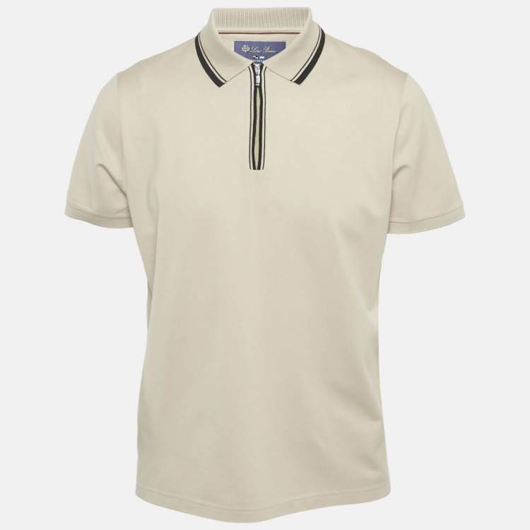 Pre Owned Loro Piana Beige Cotton Regatta Polo T-Shirt L 