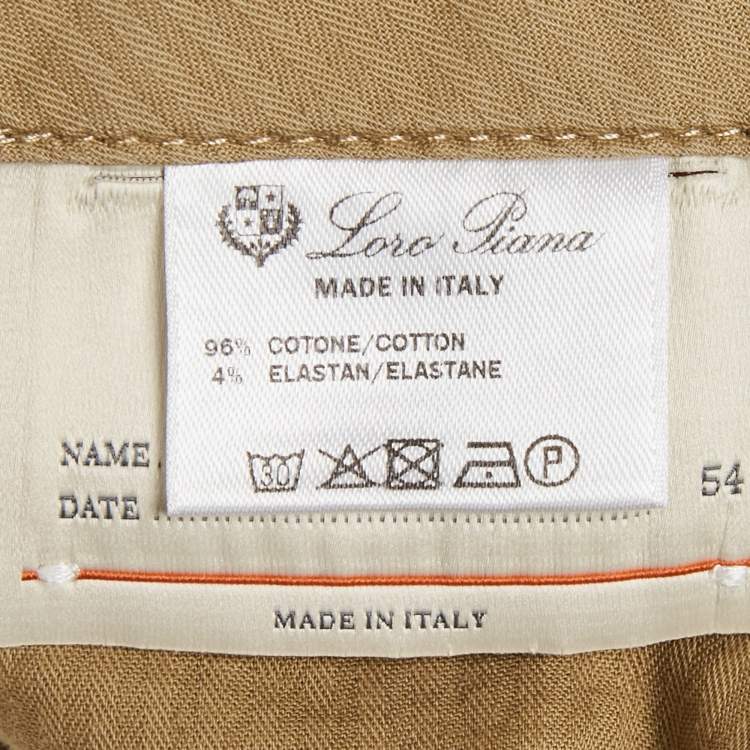 Pre Owned Loro Piana White Cotton Chino Trousers XL