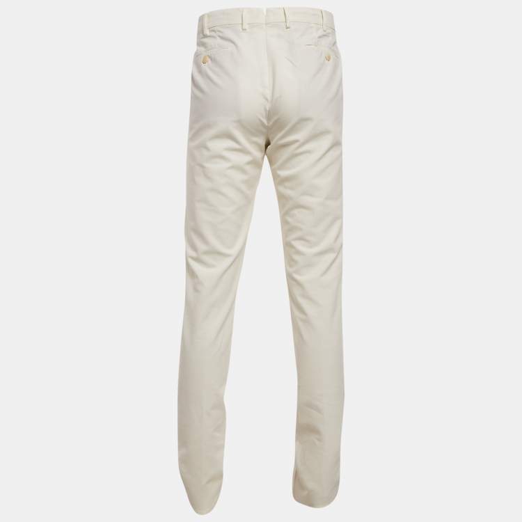 Pre Owned Loro Piana White Cotton Chino Trousers XXL 