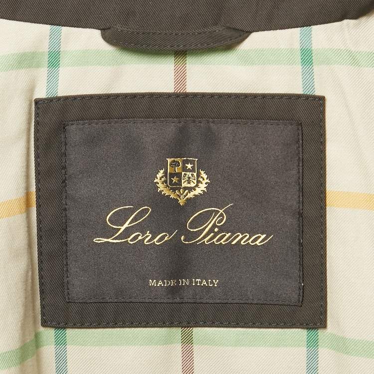 Pre Owned Loro Piana Grey Corduroy Collar Gabardine Jacket M